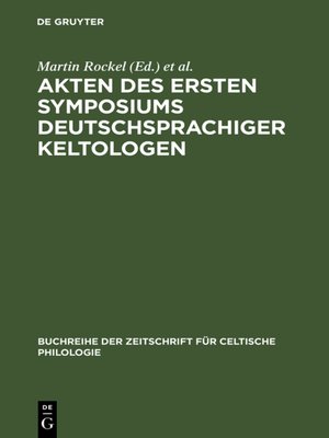 cover image of Akten des ersten Symposiums deutschsprachiger Keltologen